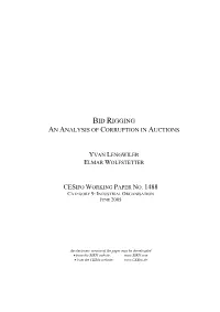Bid Rigging an Analysis of Corruption in Auctions