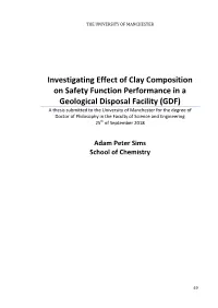 Investigating Effect of Clay Composition on Safety Function