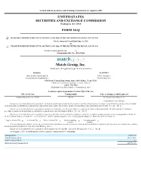 Match Group, Inc. (Exact Name of Registrant As Specified in Its Charter)