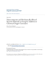 Nanocomposite and Mechanically Alloyed Reactive Materials As