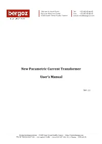 New Parametric Current Transformer User's Manual