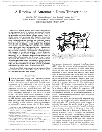 A Review of Automatic Drum Transcription