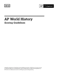 AP World History Scoring Guidelines