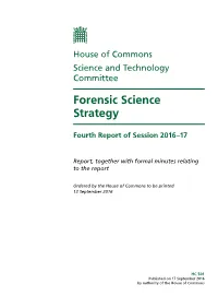 Forensic Science Strategy