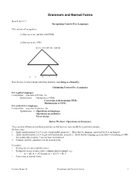 Grammars and Normal Forms