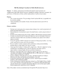 Phd Microbiologist Consultant for Public Health Laboratory Purpose