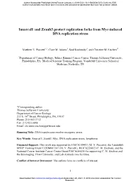 Smarcal1 and Zranb3 Protect Replication Forks from Myc-Induced DNA Replication Stress