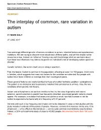 The Interplay of Common, Rare Variation in Autism