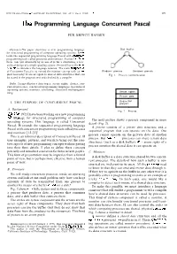 The Programming Language Concurrent Pascal
