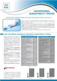 Antimicrobial Susceptibility Testing