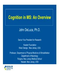 Cognition in MS: an Overview