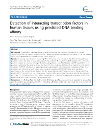 Detection of Interacting Transcription Factors in Human Tissues Using