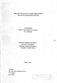 Developing Teleonics As a Process-Based Systems Method for Psychological Practice