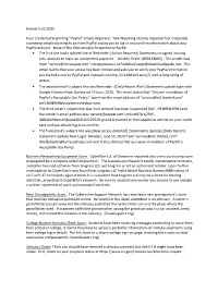 Hacker 6-22-2020 Four Credential Scamming “Paypal” Emails Reported