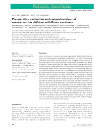 Preoperative Evaluation and Comprehensive Risk Assessment For