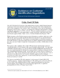 Ten of the Most Common Questions About the Final CIP Rule