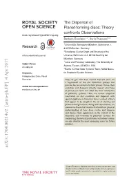 The Dispersal of Planet-Forming Discs: Theory Confronts Observations Rsos.Royalsocietypublishing.Org Barbara Ercolano1,2, Ilaria Pascucci3,4