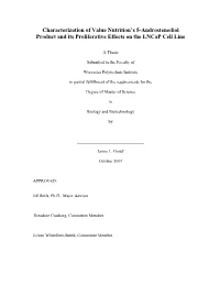 The Effects of 5-Androstenediol in Androgen-Dependent Prostate
