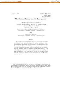 The Minimal Supersymmetric Leptogenesis∗