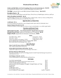 Weekend Brunch Menu