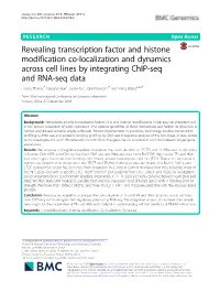 Revealing Transcription Factor and Histone Modification Co-Localization and Dynamics Across Cell Lines by Integrating Chip-Seq A