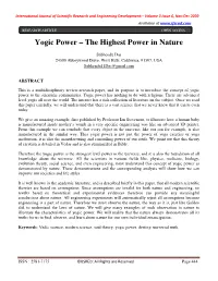 Yogic Power – the Highest Power in Nature