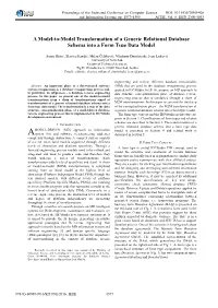 A Model-To-Model Transformation of a Generic Relational Database Schema Into a Form Type Data Model