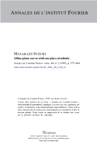 Affine Plane Curves with One Place at Infinity