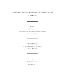 Coarray Fortran Runtime Implementation in Openuh