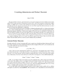 Counting Dimensions and Stokes' Theorem