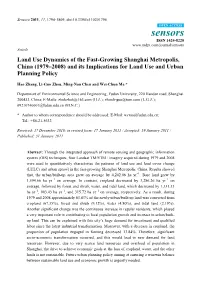 Land Use Dynamics of the Fast-Growing Shanghai Metropolis, China (1979–2008) and Its Implications for Land Use and Urban Planning Policy