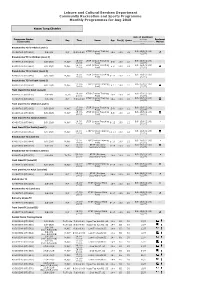 Leisure Programme