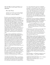 On the Moral and Legal Status of Abortion” Show That If Fetuses Are Human Then Abortion Is Properly Kidneys for a Period of Nine Months