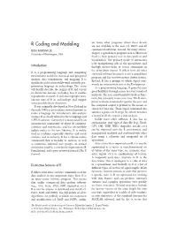 "R Coding and Modeling" In: the Encyclopedia of Archaeological