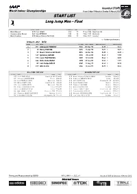 START LIST Long Jump Men - Final
