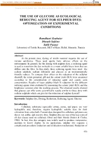 The Use of Glucose As Ecological Reducing Agent for Sulphur Dyes: Optimization of Experimental Conditions