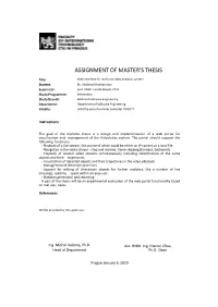 Assignment of Master's Thesis