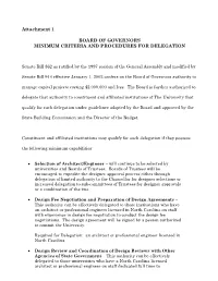 Attachment 1 – Minimum Criteria and Procedures for Delegation