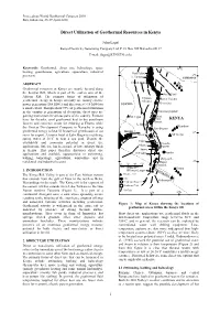 Direct Utilization of Geothermal Resources in Kenya