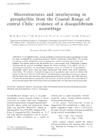 Microstructures and Interlayering in Pyrophyllite from the Coastal Range of Central Chile: Evidence of a Disequilibrium Assemblage