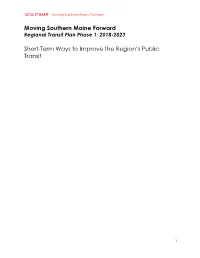 Moving Southern Maine Forward Short-Term Ways to Improve The
