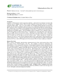 Utilization Review Policy 139 Disease Overview