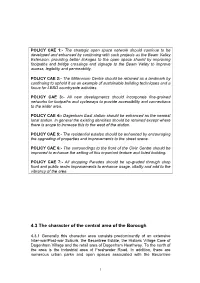 4.3 the Character of the Central Area of the Borough