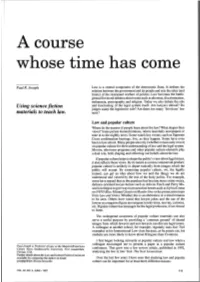 A Course Whose Time Has Come