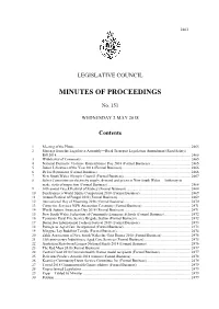 Minutes of Proceedings