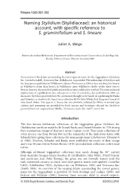 Naming Stylidium (Stylidiaceae): an Historical Account, with Specific Reference to S