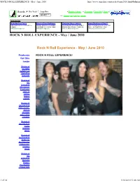 ROCK N ROLL EXPERIENCE - May / June 2010