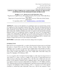 Survey on the Outbreak of Anoplocnemis Curvipes on the Leaves of Bitter Leaf in Rsu Research Farm, Rivers State