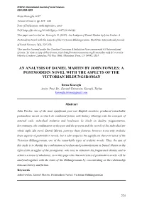 An Analysis of Daniel Martin by John Fowles: a Postmodern Novel with the Aspects of the Victorian Bildungsroman