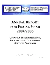Annual Report for Fiscal Year 2004/2005